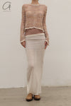 SWAYING/KNIT section dyed hollow bottoming shirt SW24SS1T62 pink PS86